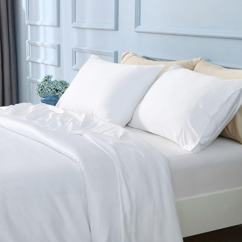King Size Bed Sheets 4 Piece Set, Super Soft Bamboo Sheets, Cooling For Hot Sl