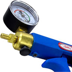 Penis Pump Maxi Blue Handle With Gauge, Clear Hose - 9 Inch Length X 1.75 Inch Diameter Cylinder