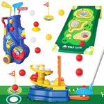Toddler Golf Clubs Set For Ages 3 4 5 6 7 Years Old, 2 In 1 Kids Golf Clubs Toy With Golf Cart, Ball Launcher, 20 Balls, Golf Board, Putting Mat - Indoor Outdoor Mini Golf Set Sport Toys