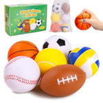 Balls For Toddlers Babies, Soft Baby Toys, 6 Pack 3.5" Foam Balls Kids Sports Set, Small Soccer Basketball Baseball Football Volleyball Tennis, Indoor Outdoor Toys Games Gifts For Boys Girls