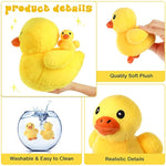 6 Pcs Yellow Duck Stuffed Animal Play Set, Mother With 5 Little Duck Plush, Stuffed Animals Plushie Soft Huggable Plush With Zipper Pouch Toy Dolls For Kids Nursery Birthday Gift Party Decor