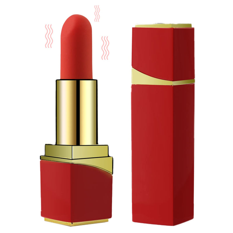 Bullet Lipstick G Spot Vibrator - Lipstick Shaped Tip With 10 Vibration Modes Discreet Pocket Womens Clitoral Vibrator For Her, Rechargeable Soft Powerful Vibrating Adult Sex Toys & Games Red