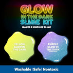 Elmer's Glow-in-the-Dark Slime Kit, 4 Piece Kit, Yellow + Purple Glow