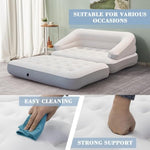 Inflatable Couch Flocked Air Sofa Bed, Blow Up Sofa For Camping, Gray