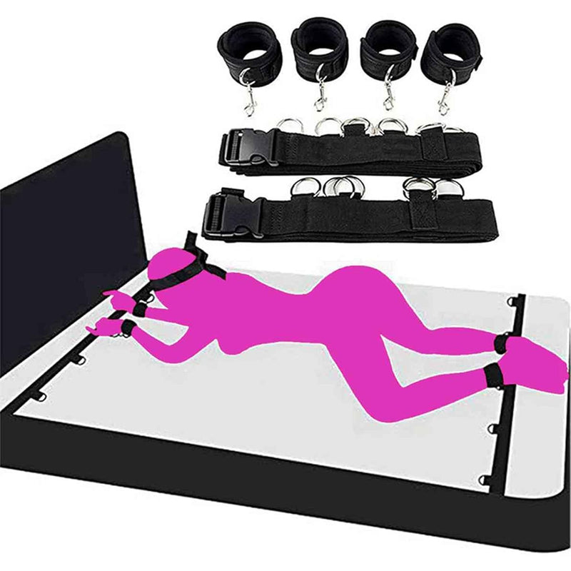 Wrist And Ankle Straps Adult Play Bed Restraint Bondaged Tie Downs Kit For Couples Under King Bed Leg Spreaders Bar Sex Ropes For Queen Size Beds Hand Cuff Set For Adult Bedroom Fuzzy Sweatshirt