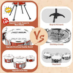 Kids Drum Set Music Toy Drum Set For Toddlers Ages 3-5 Jazz Drums Kit With Stool, 3 Drums Percussion Musical Instruments Toys For 3 4 5 Year Old Boys Girls Gifts