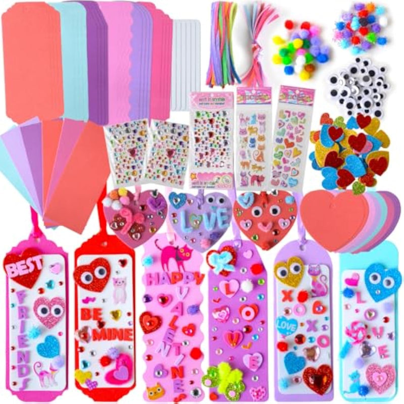 36 Sets Valentine's Day Foam Bookmark Craft Kit for Kids, DIY Cards & Ornaments
