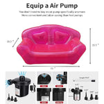 Inflatable Deck Chair With Air Pump, Pvc Lounger Sofa For Indoor Living Room Bedroom, Outdoor Travel Camping Picnic Beach (Red)