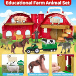 Farm Animals Toys For 1 2 3 4 5 Year Old Toddlers Girls Boys, Big Red Barn Farm Playset With Figures Animals And Tractor Toy For Kids 3-5, Educational Learning Toys, Christmas Birthday Easter Gifts