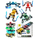 4-Pack Transforming Car & Robot Fidget Toys Bulk,Transformable Fidget Spinners For Kids,Christmas Stocking Stuffers For Boys,Stress Relief Sensory Toys,Party Favors Action Figures Set For Ages 5-13
