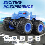 Remote Control Monster Car, 2.4Ghz Rc Monster Trucks Toys For 3 4 5 6 7 8 Years Old Boys Kids, All Terrain Rc Truck Off Road With Spray, Light, Rechargeable Battery, Christmas Birthday Gifts