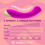 Blush Aria Bangin' Af 7.25" Curved G-Spot Vibrator, Puria Silicone Sleek Massager, 10 Powerful Rhythms, Magna Charge, Waterproof, Portable Vulva Stimulator - Adult Sex Toy For Women, Couples -(Purple)