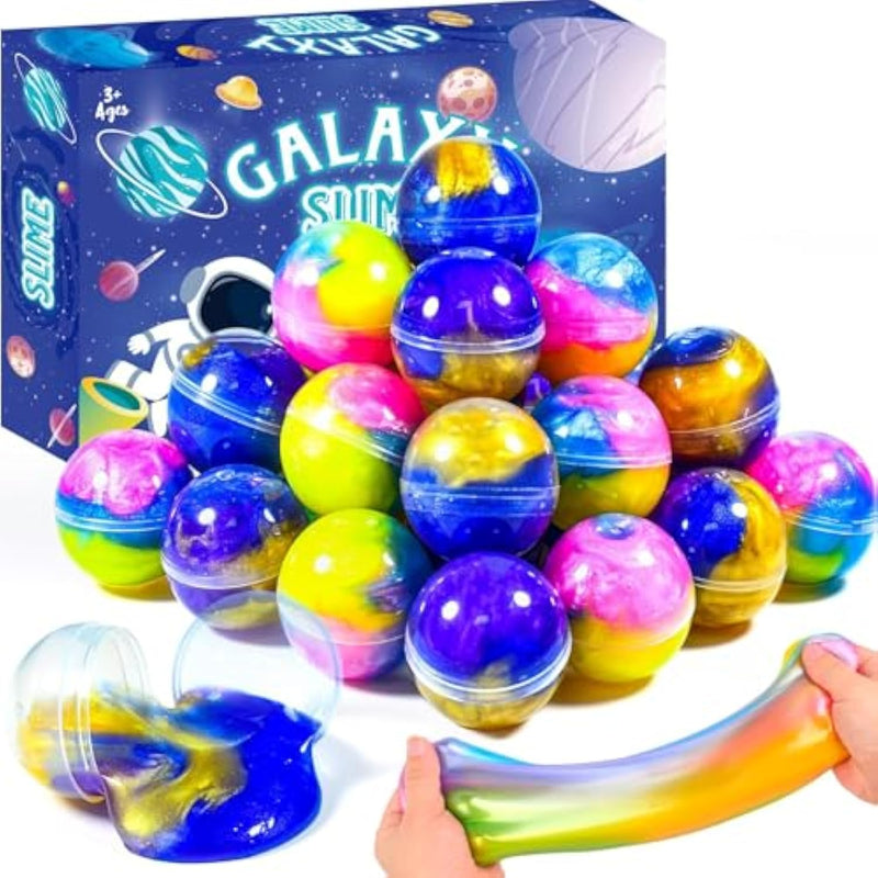 Christmas Slime Party Favors,24 Pack Galaxy Slime Balls-Stretchy, Non-Sticky, Mess-Free For Kids, Stress Relief,Halloween&Christmas Slime,Classroom Rewards