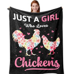 Chicken Gifts For Women Girls, Just A Girl Who Loves Chickens, Cute Chicken Blanket 40"X50", Christmas Birthday Gifts For Chicke Lovers, Presents For Chicke Lovers, Chickens Decor