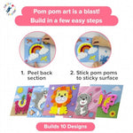 DIY Pom Pom Art Kit for Kids Ages 3-5, Makes 10 Creative Craft Projects