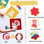 20 Piece Kids Stencil Set for Painting with 5 Scratch Paper Sheets