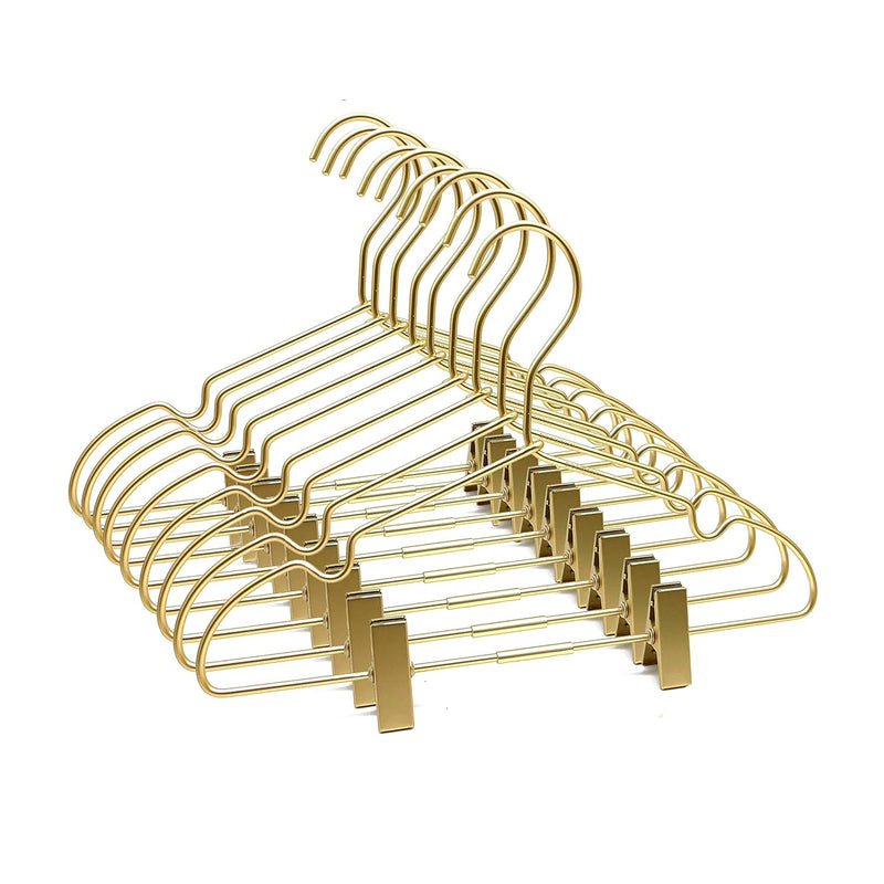 12.6" Children Gold Clothes Hangers With Clips,10-Pack ,Coat Clothes Hangers, St