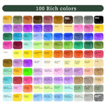 100 Colors Watercolor Paint Set with Metallic Finishes, Portable Metal Case