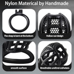 Male Chastity Cage Devices With Holder Belt, Nylon Cock Cage Chastity Cage Adult Games Sex Toys For Beginner Man And 4 Sizes Rings Light Weight Black Without Hook L Size