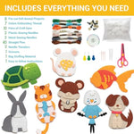 165 Pcs Pet Sewing Kit for Kids Ages 7-12, Beginner Felt Animal Craft Set