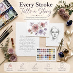 Handmade Watercolor Paper - 50 Sheets, 6 x 4 Inches, 150 GSM Virgin Cotton, Deckled Edge, Off White