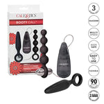 Booty Call Vibro Kit - Wired Vibrating Bullet Anal Pleasure Beads - Vibe Egg Anal Probe Adult Sex Toy - Black