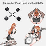 Bdsm Bondage Handcuffs Ankle Cuffs Sex Restraints Kit Sex Toys Sm Game Play Adjustable Soft Leather Bondage Toys For Adult Couple