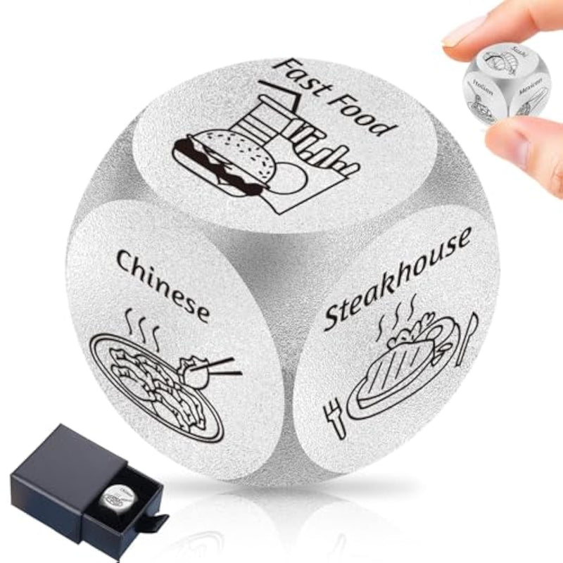 Anniversary Wedding Gifts For Couples - Food Dice Decision Game, Couples Games For Adults, Interactive Date Night Dice Games For Wife, Husband - Mothers Day, Birthday Gifts (Food Dice A)