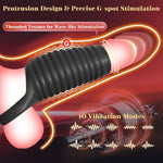 Threaded Full Liquid Silicone Soft Vibrating Penis Sleeve Cock Ring, App Pleasure Penis Ring Extender Vibrator Couples Adult Sex Toys For Men Women, Male Couple Sex Toy Game For Men