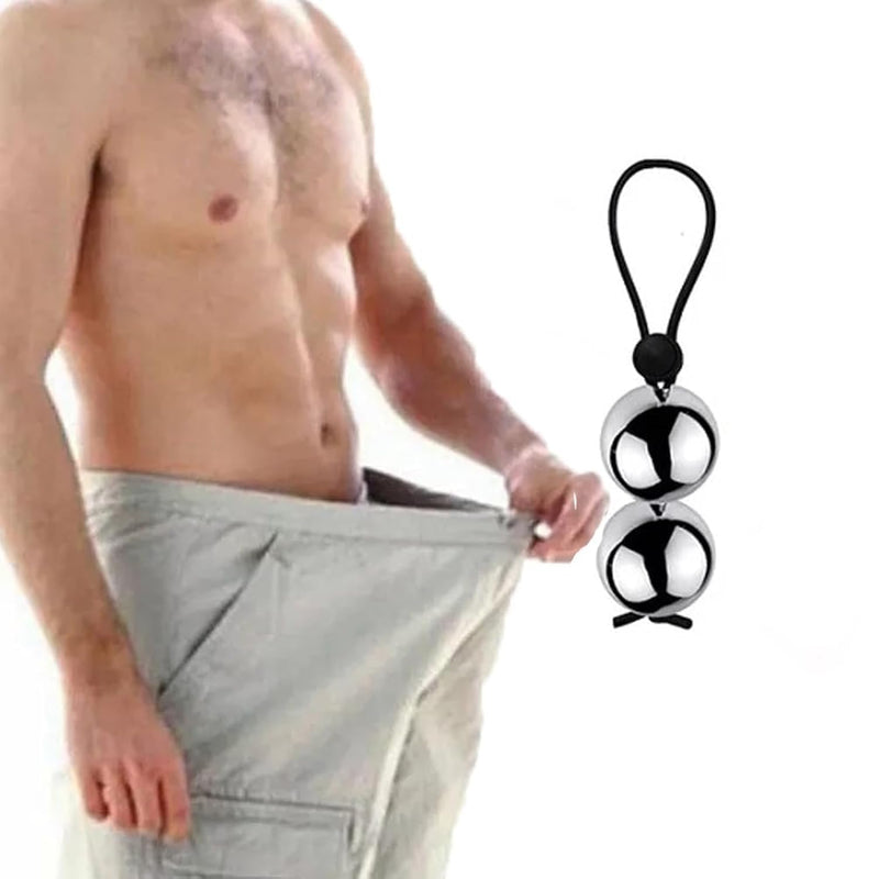 New Metal Ball Cock Ring Penis Overheavy(0.8Lb) Weight Hanger Stretcher Penis Erection Enlarger Extender Weight Stretcher Sex Toys For Men (2 Ball 12 Oz 36Mm)