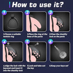 Male Chastity Penis Cage, Lightweight Chastity Device With 3 Sizes Rings And Invisible Lock For Man Penis Exercise Bondage Gear & Accessories Adult Sex Toys Plug