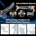 3 Size Reusable Penis Sleeve Cock Ring, Soft Clear Cock Sleeve Penis Extender Adult Sex Toys For Men Women, Durable Penis Enlarger Male Sex Toys For Couples Pleasure