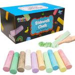 60 Pack Jumbo Sidewalk Chalk, Washable Neon Colors for Outdoor Kids Art