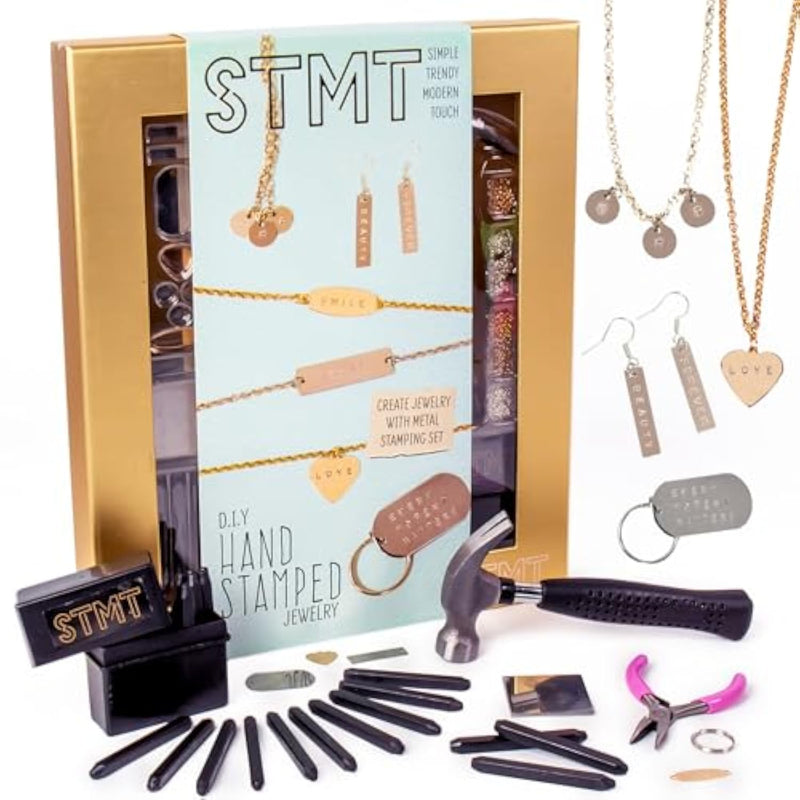 DIY Hand Stamped Jewelry Making Kit for Teens & Adults, Personalized Craft Set