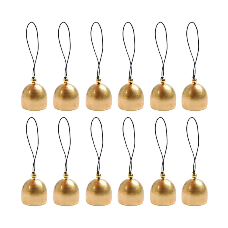 12 Pcs Christmas Ornament Copper Bells 1.5 Inch Bell Christmas Decoration For