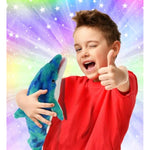 Blue Tie-Dye Dolphin Super Soft Stuffed Animal, Cute Realistic Stuffed Animals For Girls, Boys, Adults Animal Gifts, Kids Nursery Decor For Newborn, Cuddly Soft Baby Plush Toys - 18 Inches