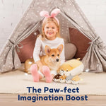 Stuffed Dog Toy - Cute Plushies Shiba Inu Mommy With 4 Puppies - Adorable Plush Pillow For Imaginative Play - Puppy Surprise Soft Animal Toy Set For Girls - Stuffed Animals For Ages 3-8