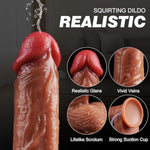 Ejaculating Toy Realistic Squirting Dildo, 8.46" Real Skin Dildo Lifelike Ejaculating Dildos With Strong Suction Cup, Soft Dildos With Curved Shaft And Balls, Adult Sex Toys For Women Men