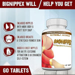 BIGNIPPEX Nipple Enlargement - Nipple Size Increase – Natural Nipple Augmentation - Get a Firm, Fuller and Curved Full Size Nipples. 60 Tablets