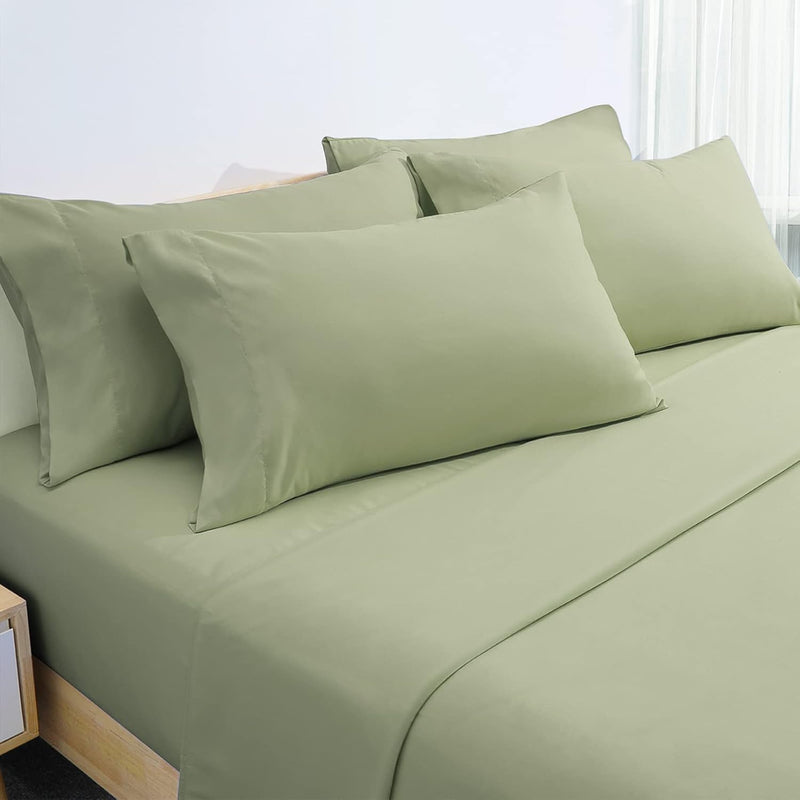 6 Piece Bed Sheets Set Extra Soft Brushed Microfiber 1800 Bedding Sheets Deep