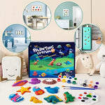 Kids Plaster Painting Craft Kit, Space, Dinosaur & Marine Figurines Art Set