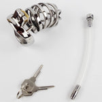 Large Stainless Steel Cock Cages for Men - 50mm Ring Size, Metal Chastity Device with Lock, Adult Sex Toy for Abstinence and Penis Exercise