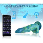 Vibrator App Dildo 9.6'' Green Color Silicone Realistic Adult Toy Fantasy Strong Suction Cup Dildo,Green