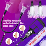 Clitoral And Nipple Pump Sex Toys, Vacuum Pumps, Pleasure Increasing Tools, Adult Sexual Pleasure Tools, Double Nipple Suckers, Clitoral Stimulator Includes 4 Suckers, Orgasm Tools (Black + 4 Cups)