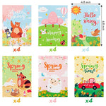 24 Pcs Spring Coloring Books for Kids, Floral Safari Art Party Favors & Classroom Crafts