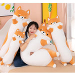 Shiba Inu Soft Plush Pillow Long Cute Corgi Dog Plush Husky Plush Pillow Akita Plushie Body Pillow Stuffed Animals Toy For Adults Kids Gift, 70Cm/27.55Inch