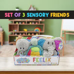 Sensory Plush Gift Set (Set Of 3); Mini Friends, Octopus, Elephant, And Turtle Stuffed Toys