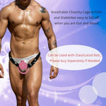 Flat Chastity Cage Male With 4 Penis Rings Lightweight Chasity Device In Invisible Lock Design Small Cock Cages Sm Sissy Sex Toys For Men, Couples (I Generation,Pink)