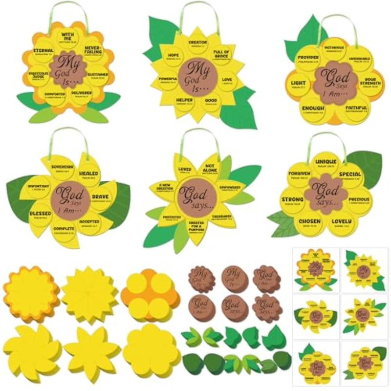 36 Sets Christian Sunflower Craft Kit for Kids, Sunday School & VBS Activities