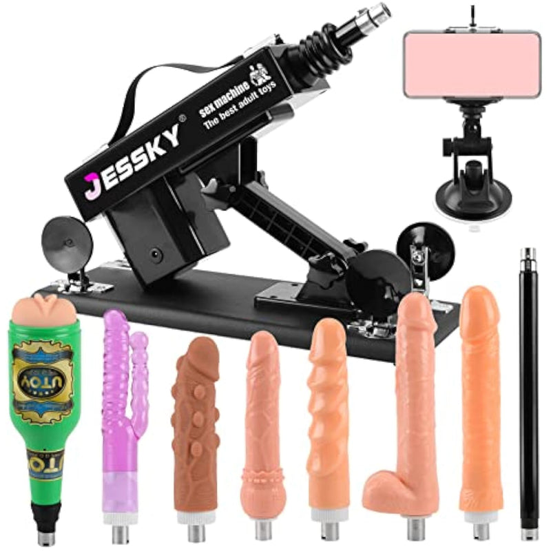 Automatic Sex Machine, 3Xlr Connector Love Machine Adjustable Adult Sex Toys With 8 Attachments For Couples Men And Women